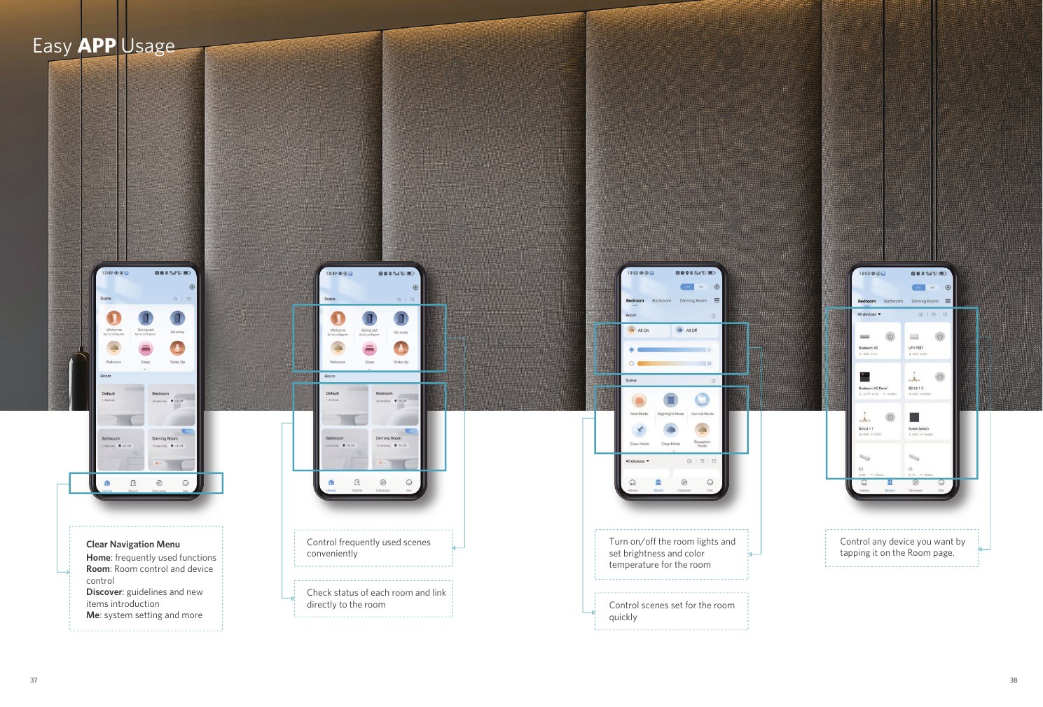 Smart lighting app control
