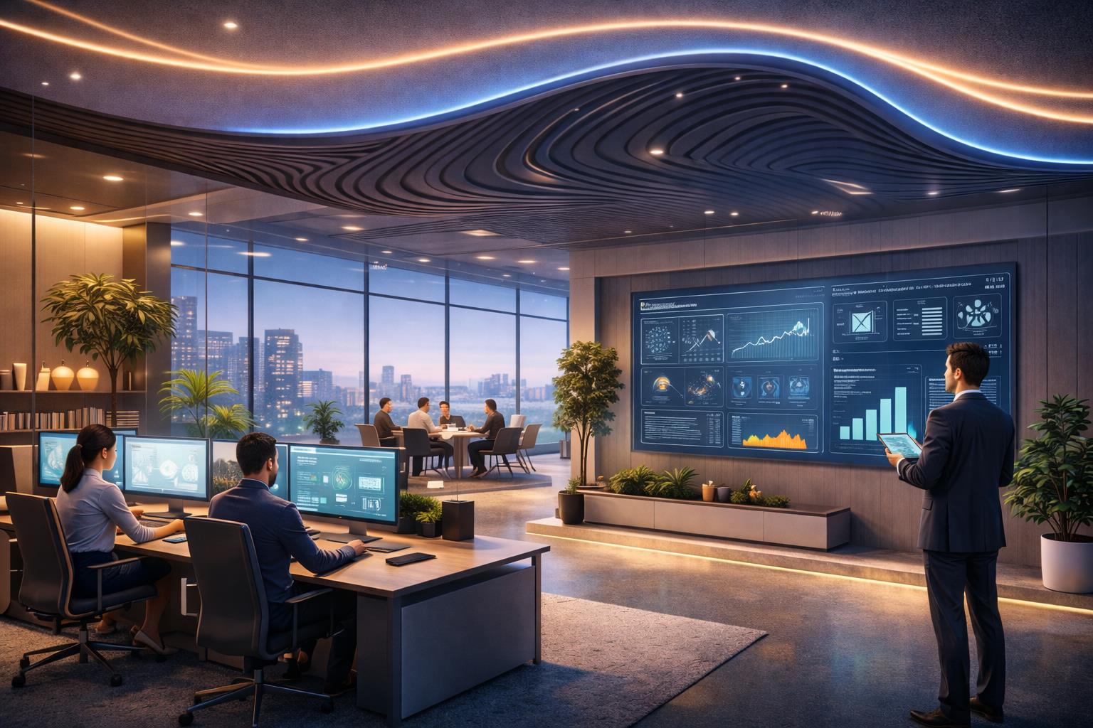 OPPLE smart lighting in a contemporary office